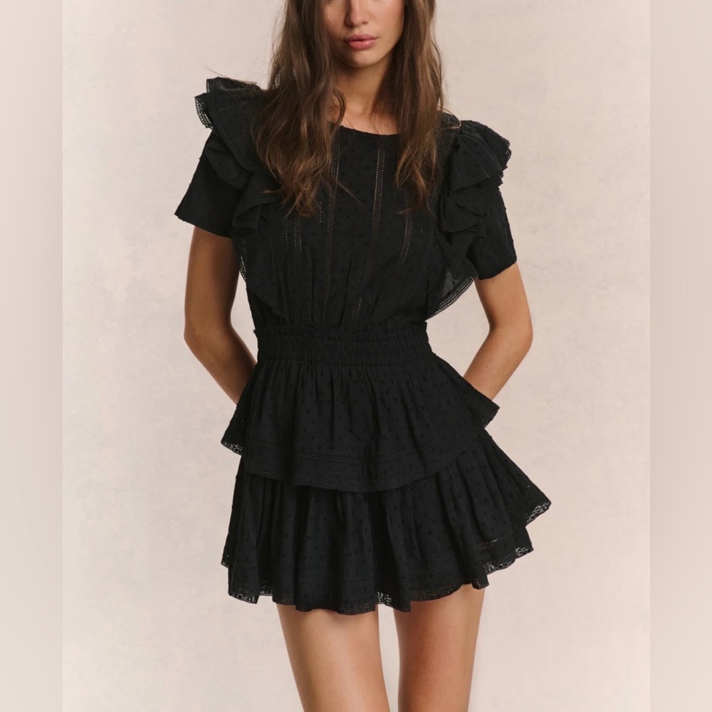 LoveShackFancy Natasha Heritage Mini Dress Black Size XS
